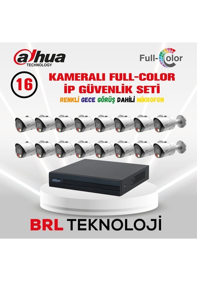 Dahua 16 Kameralı Full Color İp Güvenlik Kamera Seti