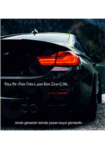 Bize Bir Ömür Daha Lazım İlkini Ziyan Ettik. Oto Arka Cam Yazı Sticker Beyaz 90x7 Cm