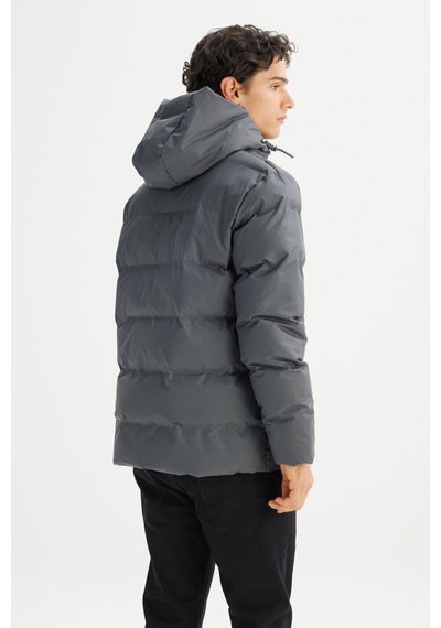 Lee Regular Fit Kapüşonlu Cepli Erkek Şişme Mont L2520263035 Gri