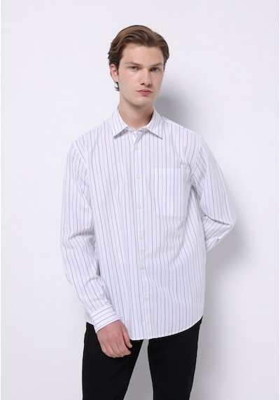 Colin's Colins Comfort Fit Shirt Neck Çizgili Erkek Beyaz Uzun Kol Gömlek Cl1075651 Q1.v1 Wsd White Striped Colin's Colins Comfort Fit Shirt Neck Çizgili Erkek Beyaz Uzun Kol Gömlek Cl1075651 Q1.v1 Wsd White Striped