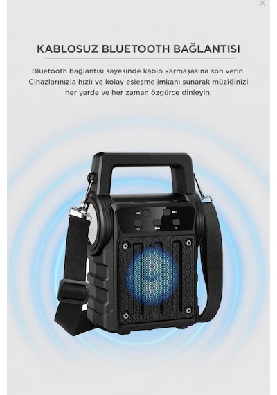 Torima KTS-2295 Bluetooth 5.0 RGB Işıklı Fenerli Kablosuz Speaker
