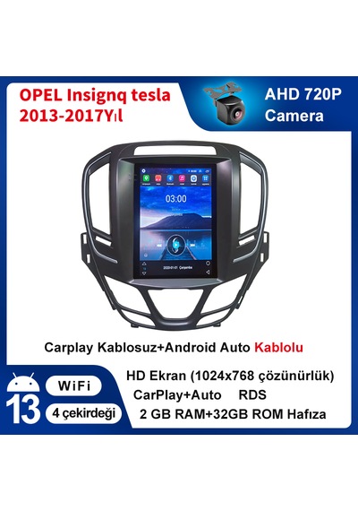Opel Insignq Tesla 2013-2017yıl 2gb Ram 32gb Rom Carplay Navigasy