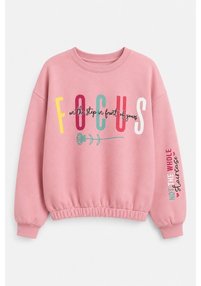 Fesshera Kids Kız Çocuk Sweatshirt Beli Lastikli Bisiklet Yaka Uzun Kollu Baskılı Kışlık Pamuklu Sweatshirt Pembe Fesshera Kids Kız Çocuk Sweatshirt Beli Lastikli Bisiklet Yaka Uzun Kollu Baskılı Kışlık Pamuklu Sweatshirt Pembe