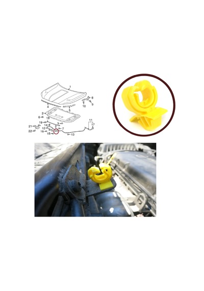 Opel Chevrolet Için Motor Kaput Dayama Demir Klipsi 13249044