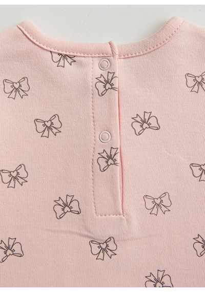 Kitikate Organik Fiyonk 2'li Pijama Takımı Pembe Pembe