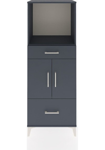 Hyperion Dolap 2 Raflı 2 Çekmeceli 2 Kapaklı 60x44x163 Antrasit-antrasit Antrasit