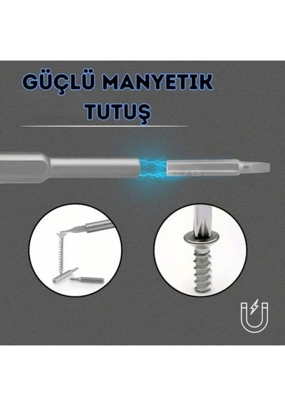 Büro Ev Ofis Atölye Tamirci Takım Çantası İçin 24 Uçlu Mıknatıslı Tornavida Seti