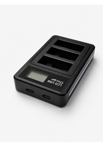 Coverzone Gopro Hero 9 Hero 10 Hero 11 Hero 12 İle Uyumlu 3 Slot Lcd Ekranlı Usb Batarya Şarj Cihazı Ahdbt-901 Ahdbt-
