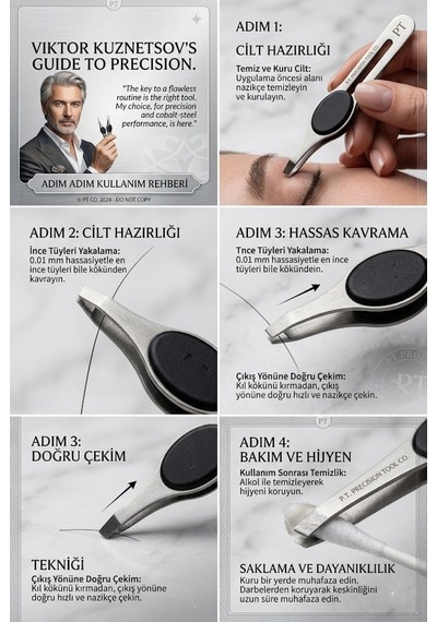 Transformacion Profesyonel Kaş Cımbızı 2'li Set Çelik Düz Uçlu Tüy Alma Cımbızı Solingen Professional 718965