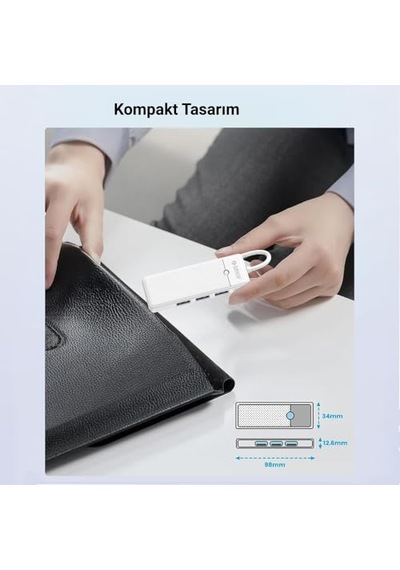 To 3.0 Tf Sd Kart Okuyucu 3 Portlu Usb 3.0 Çoklayıcı Beyaz