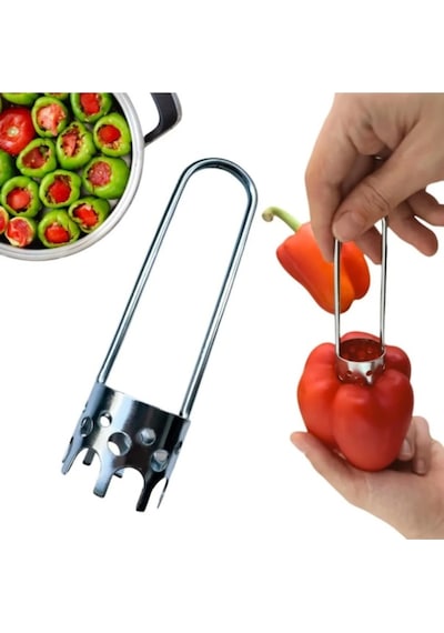 Pratik Dolmalık Biber Kabak Patlıcan Oyacağı-dolma Oyucu Gri Diğer