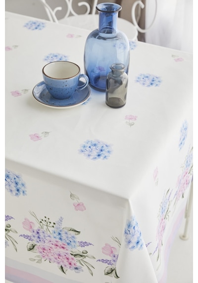 Ays Home Ortanca Çiçek Desen Yemek Masası Örtüsü