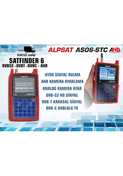 Satfinder 6 Alpsat As06 Dvbs2 -Dvbt -Dvbc - Ahd Sinyal Bulucu