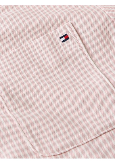 Tommy Hilfiger Pıque Strıpe Rlx Shırt Kadın Pembe Uk Gömlek - Ww0ww47878