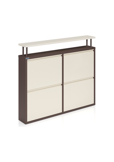 Ceha Tablalı 4'lü Metal Ayakkabılık - Kahverengi Krem K.AYK-2.4 /J/P8317-P1013 Ceha Tablalı 4'lü Metal Ayakkabılık - Kahverengi Krem K.AYK-2.4 /J/P8317-P1013
