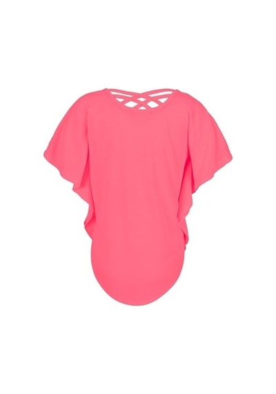 Brz Kids Sim Baskılı Neon Pembe Kız Çocuk Yarasa Kollu T-Shirt. Pembe