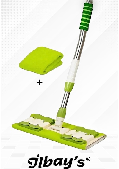 İlbay's Mikrofiber Mandallı Mop Yeşil + Yedek Mop