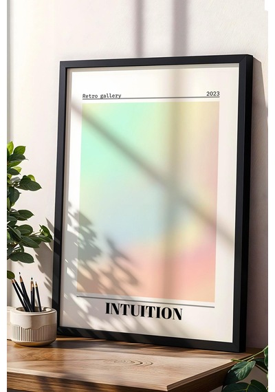 Intuition Çerçeveli Tablo Sezgi İçgüdü Aura Enerji Renkleri Retro Gallery