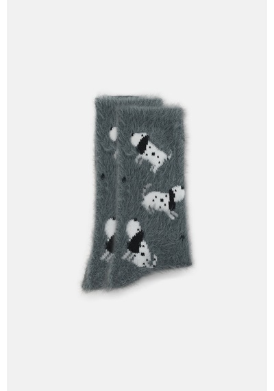 Suwen Fluffy Puppy Soket Çorap Wss12010272050 Gri