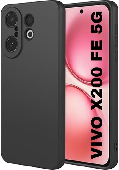Vivo X200 Fe Uyumlu Silikon Kılıf - Kamera Korumalı Esnek Pastel Renk Kapak - Siyah Siyah