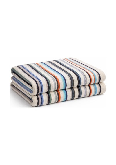 2 Adet Renkli Çizgili Büyük Boy Banyo Havlusu Ekonomik 90x150 Çok Renkli