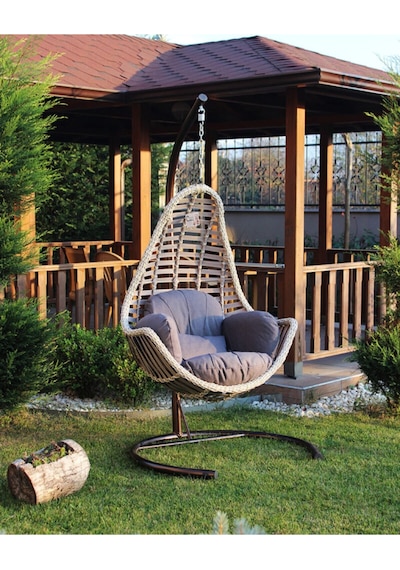 Eminhome Capri Swing Rattan Örme Salıncak Açık Capi Çok Renkli