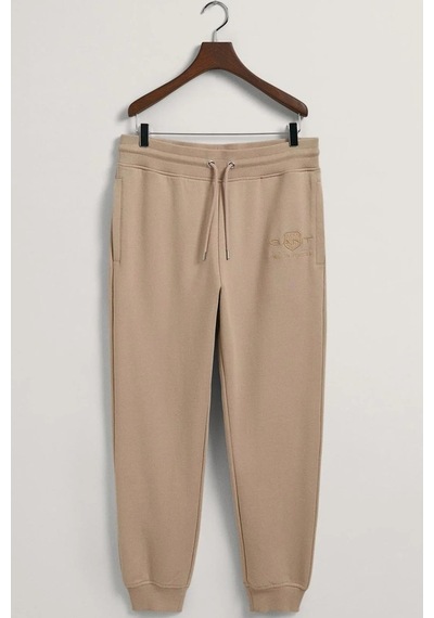 Gant Men's Regular Fit Sweatpants With Logo Beige Erkek Regular Fit Pamuk Eşofman Altı Bej