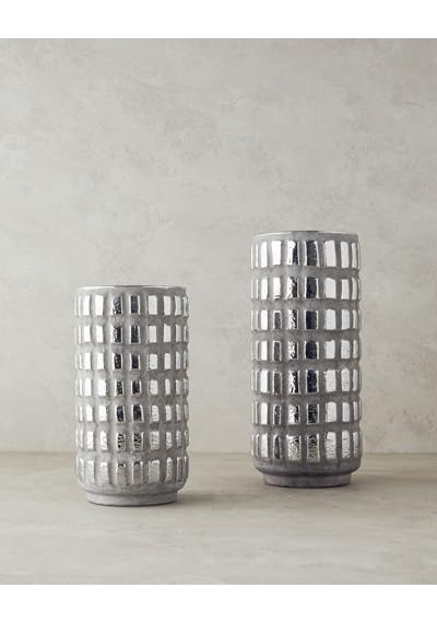Glossy Stoneware Vazo Silver Diğer