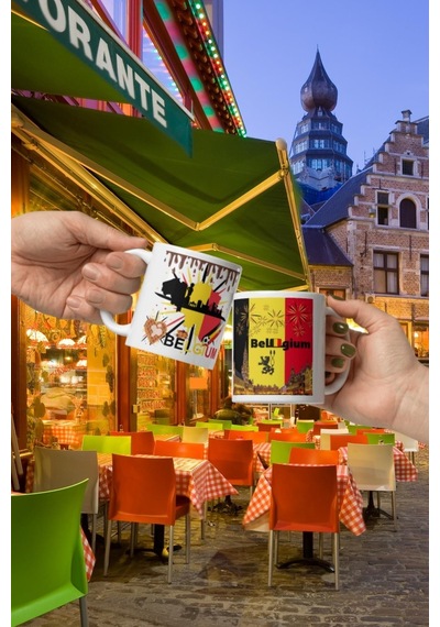 Belçika Kupa Bardak 2 Adet Seyahat Hatıra Belgium Mug