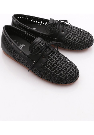 Dgn B00112 Kadin Delikli Oxford Ayakkabi Siyah