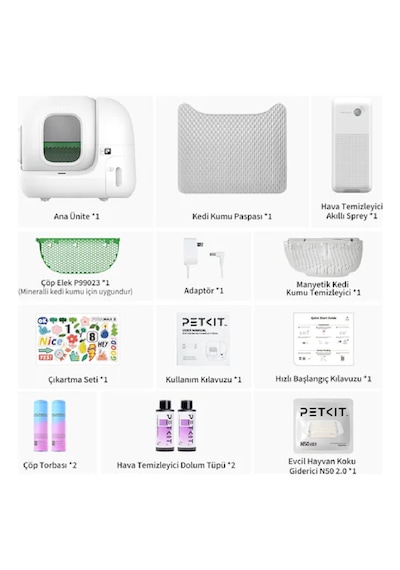Petkit Pura Max 2 Akıllı Kedi Tuvaleti, Erken Teşhis Karışık Kedi Kumu 4'lü Paket