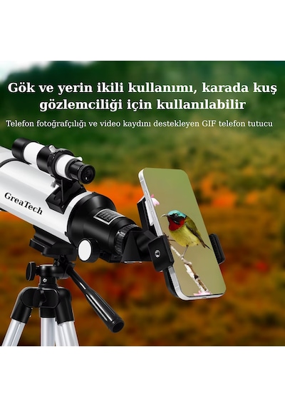 Greatech F400x70 Profesyonel Astronomik Uzay-doğa Gözlem Teleskobu 333x Eğitici-öğretici Yüksek Çözünürlüklü