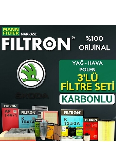 Skoda Rapid 1.2 Tsi Benzinli Filtron Filtre Bakım Seti 2015-2017 (495330284)