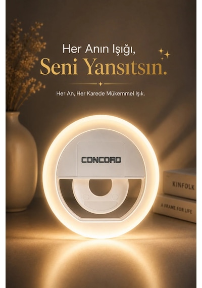Type-c Şarjlı 3 Kademeli Taşınabilir Led Selfie & Kamera Işığı Beyaz