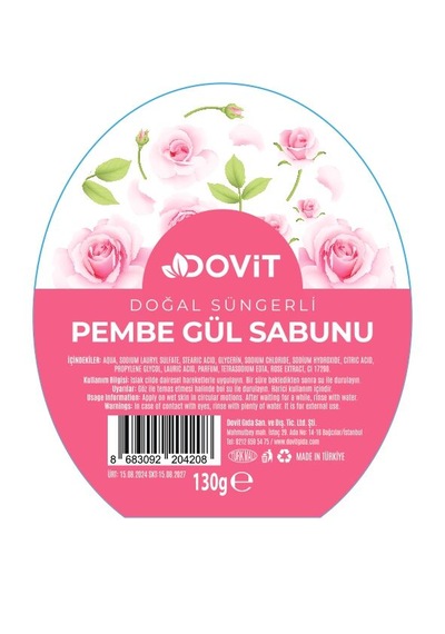 Dovit Pembe Gül Doğal Süngerli Sabun 130 Gr.