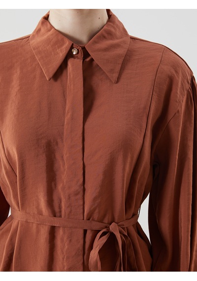 Lcw Modest Pembe Loose Fit Kadın Gömlek Tunik