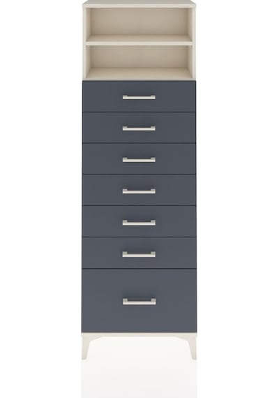 Arges Dolap 2 Raflı 7 Çekmeceli 60x30x182 Aytaşı-antrasit Aytaşı
