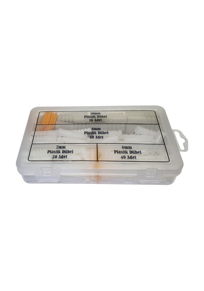128 Parça Plastik Dübel Seti 10Mm-8Mm-7Mm-6Mm