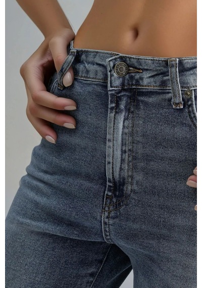 Hiccup Yüksek Bel Flare Kot Pantolon Açık Mavi Denim