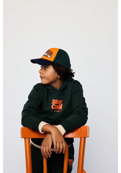 Defacto Kapüşonlu Baskılı İçi Yumuşak Tüylü Sweatshirt Erkek Çocuk E9596A825AU Yeşil