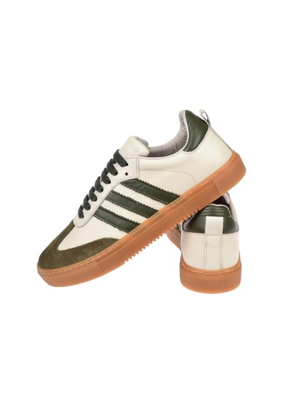 Floor Hakiki Deri Kadın Spor Ayakkabı Sneaker Mak-3020 Bej Haki Bej - Haki