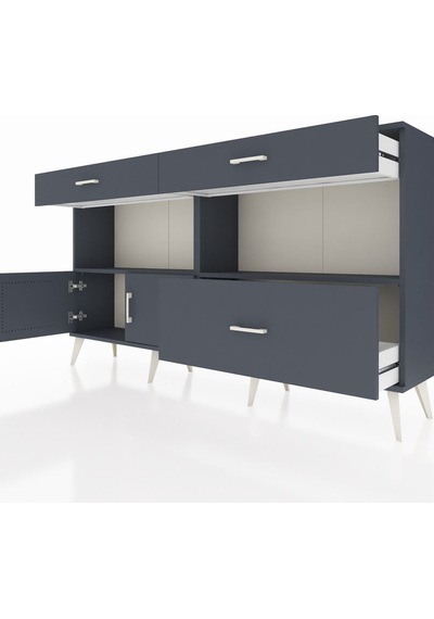 Arges Konsol 2 Raflı 3 Çekmeceli 2 Kapaklı 176x30x99 Antrasit-ant Antrasit-antrasit Arges Konsol 2 Raflı 3 Çekmeceli 2 Kapaklı 176x30x99 Antrasit-ant Antrasit-antrasit