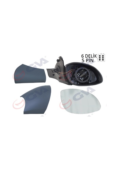 Gva Dış Dikiz Aynası Sağ Vectra B 96 Elektrikli Isıtmalı Konveks 5 Fiş Vm-166ehr 1428718 Gva 1090315 6428016 1428656 1428818