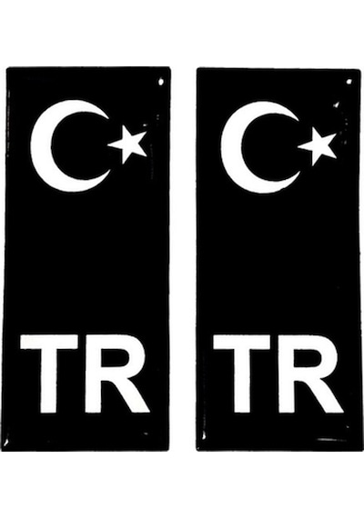 Plaka Tr Siyah Tasarım Damla Sticker Kaliteli Ürün Damla Sayesinde Dayanıklı Malzeme 2 Adet