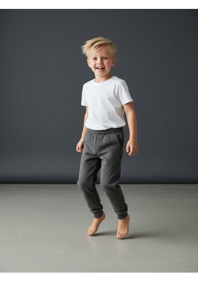 Zekids Erkek Çocuk İçi Şardonlu Kalın Eşofman Alt-16658 Füme