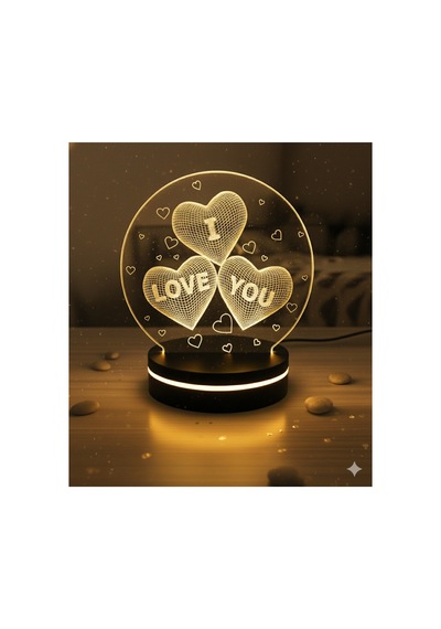 3d Kalpli "ı Love You" Led Gece Lambası Sevgiliye Özel Hediye