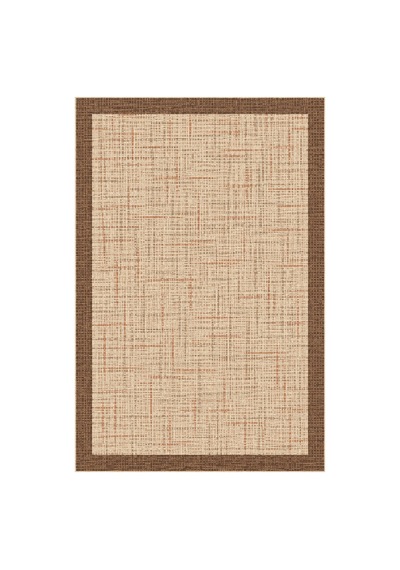Kartela Halı Jüt Görünümlü Kalın Çerçeveli Halı Bej Kaymaz Taban Makinede Yıkanabilir 80x120 Cm