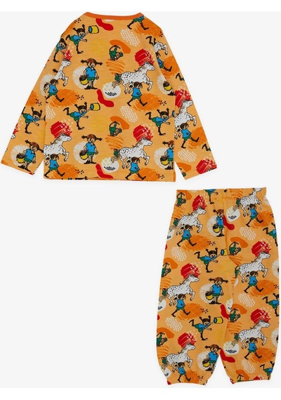 Breeze Girls & Boys Erkek Bebek Pijama Takımı Çılgın Kız Desenli 9 Ay-3 Yaş, Hardal Sarı-hardal Sarı Hardal Sarı