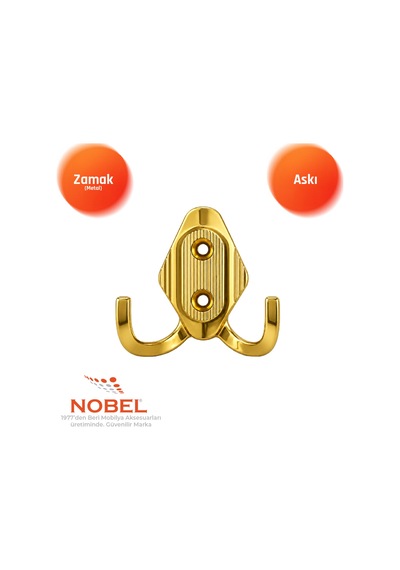 Has Askı, Metal Vestiyer Askısı, 14 Gr, Dolap Ve Duvar Askılığı, Altin Vidalı