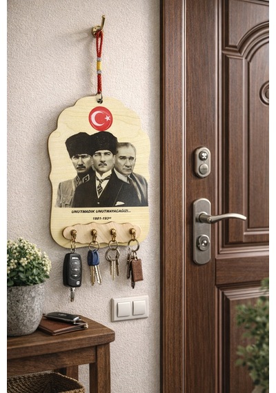 Ahşap Anahtarlık Ve Duvar Süsü Atatürk Temalı 17 X 23